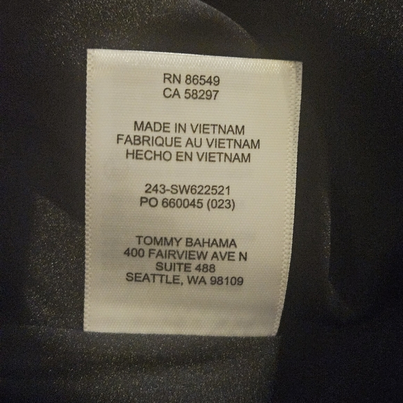 Tommy Bahama Shimmering Shores Longs Sleeve Tiered Dress: Black & Gold Metallic - Picture 13 of 14